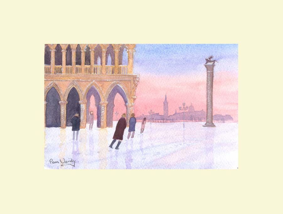 Painting of Venice  for sale | snow winter scene